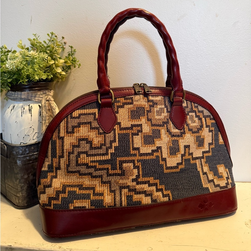 RARE  $199 PATRICIA NASH Tarma PERUVIAN TAPESTRY Blue Brown  Style # P482218